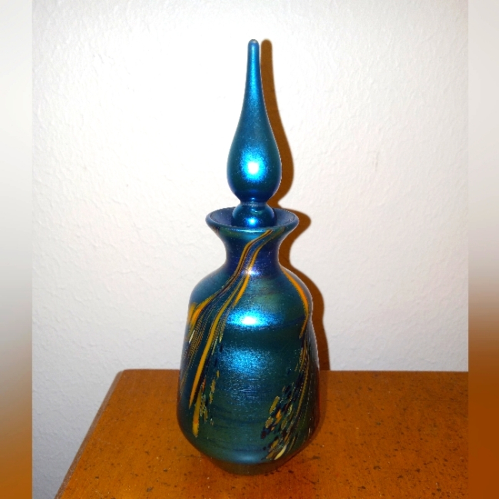 Vintage Okra Glass Bottle